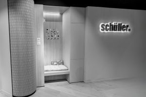 Runde Elemente bietet Schüller auch für die Ausstellungsgestaltung an.